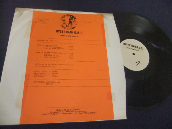 Hyste'riah G.B.C. – Snakeworld (1991, Vinyl) - Discogs