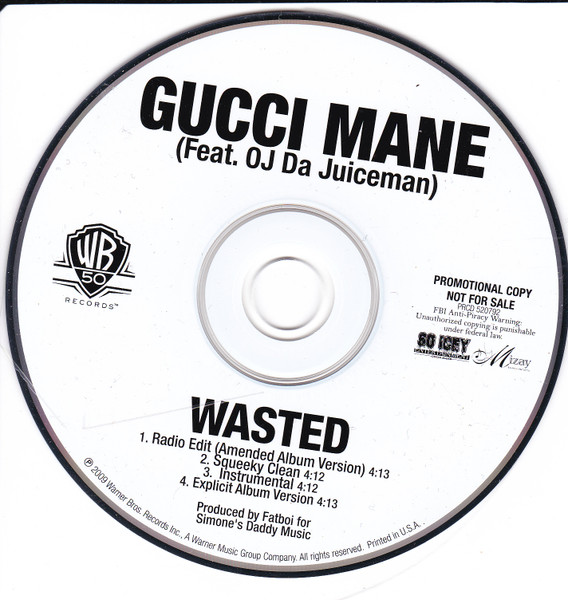 Gucci Mane – Wasted (2009, CD) - Discogs
