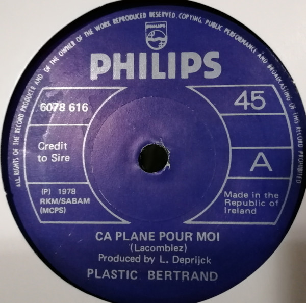 Plastic Bertrand – Ca Plane Pour Moi (1978, Vinyl) - Discogs