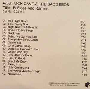 Nick Cave The Bad Seeds B Sides Rarities Disc 3 2005 CDr