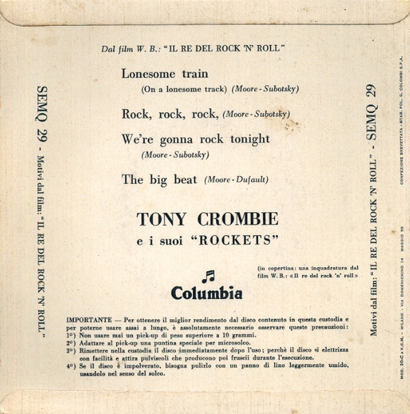 Album herunterladen Tony Crombie E I Suoi Rockets - Dal Film W B Il Re Del Rock n Roll