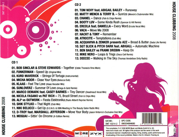 descargar álbum Various - House Clubbing 2008