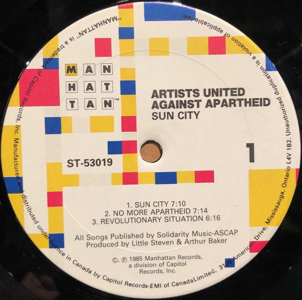 Artists United Against Apartheid - Sun City | Manhattan Records (ST-53019) - 3