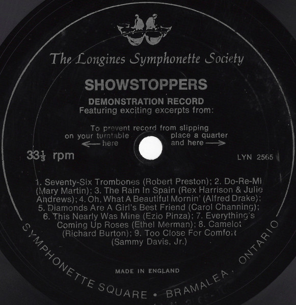 Showstoppers Demonstration Record Flexi disc Discogs