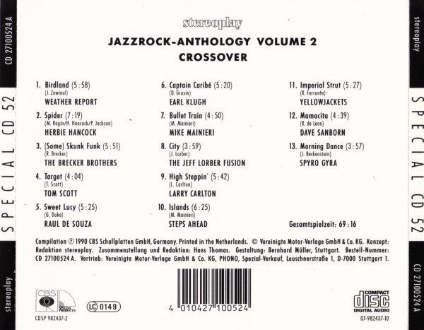 baixar álbum Various - Special CD 52 Jazzrock Anthology Volume 2 Crossover