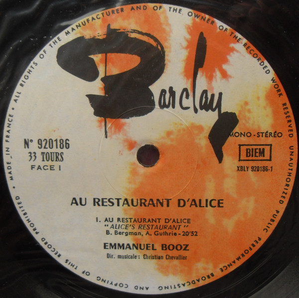 baixar álbum Emmanuel Booz - Au Restaurant DAlice