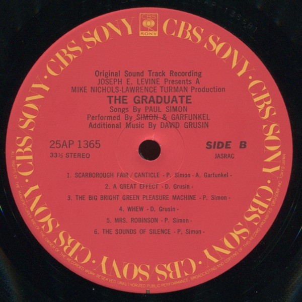 Paul Simon , Simon & Garfunkel , David Grusin - The Graduate: The Original Sound Track Recording | CBS/Sony (25AP 1365) - 9