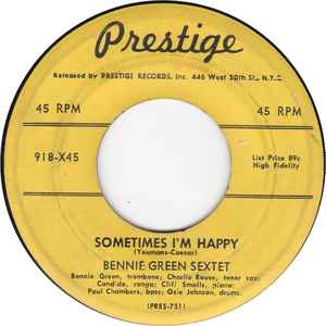 Bennie Green Sextet - Sometimes I'm Happy / Say Jack! album cover
