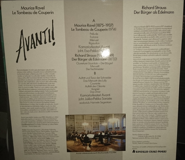 télécharger l'album Avanti! Chamber Orchestra, Salonen, Saraste, Ravel, Strauss - Avanti