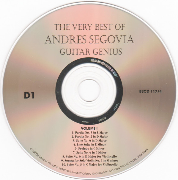 télécharger l'album Andrés Segovia - The Very Best Of Andres Segovia Guitar Genius
