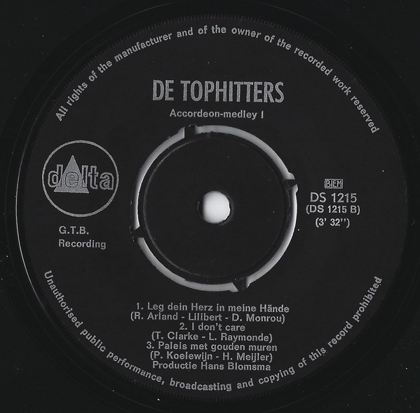 last ned album De Tophitters - Accordeon Medley 1 En 2