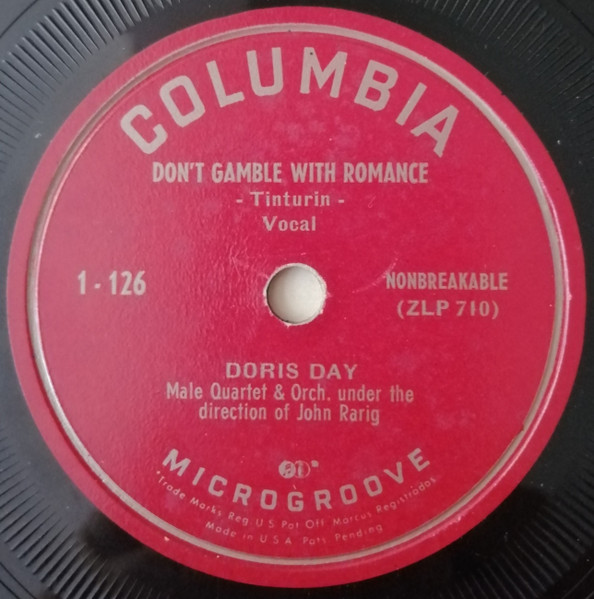 COLUMBIA 38405 プロモ Doris Day 78rpm Don´t Gamble with Romance/I