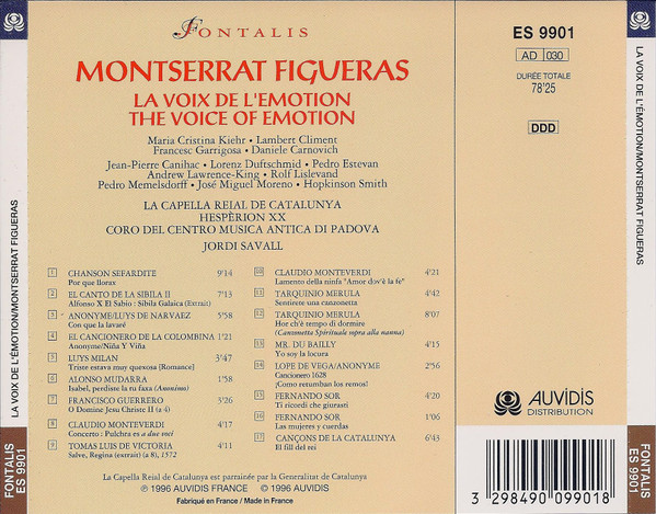 descargar álbum Montserrat Figueras - La Voix De LEmotion The Voice Of Emotion Portrait
