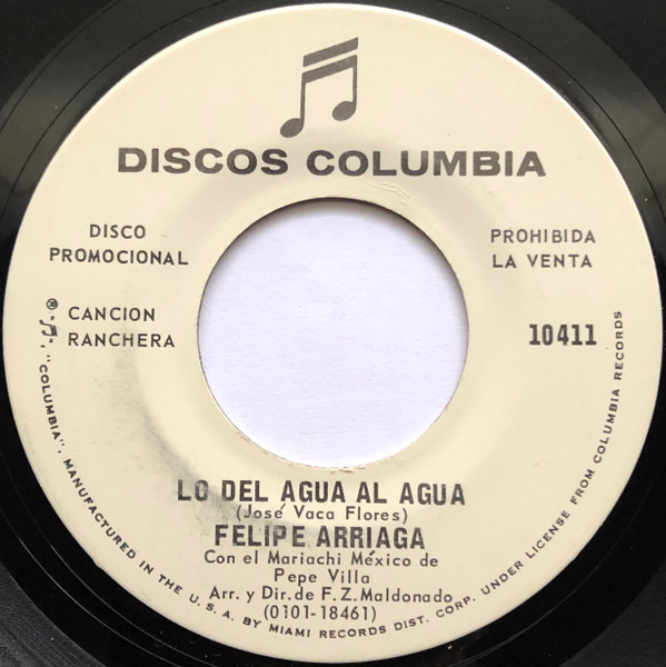 Felipe Arriaga – Lo Del Agua Al Agua / Con El Agua Al Cuello (Vinyl) -  Discogs