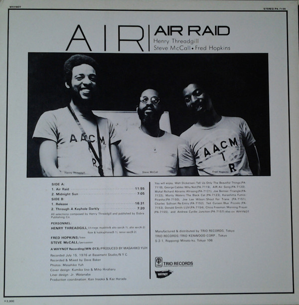ladda ner album Air Featuring Henry Threadgill Steve McCall Fred Hopkins - Air Raid
