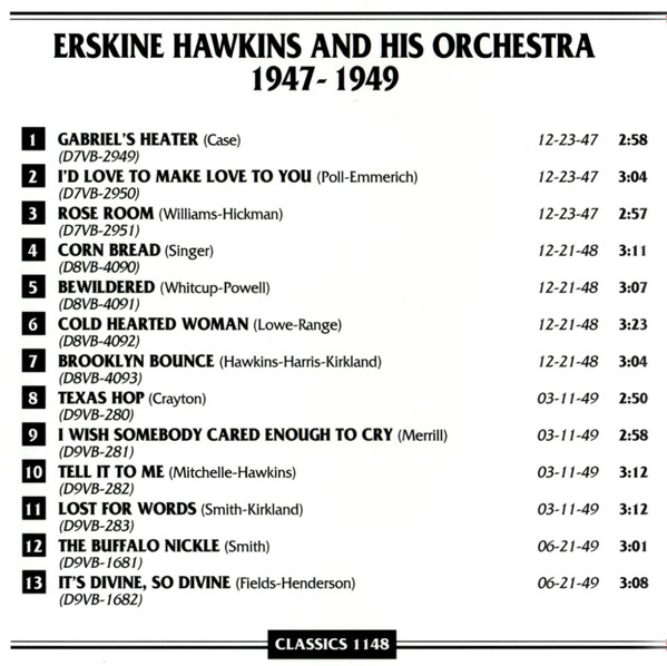 Album herunterladen Erskine Hawkins And His Orchestra - 1947 1949