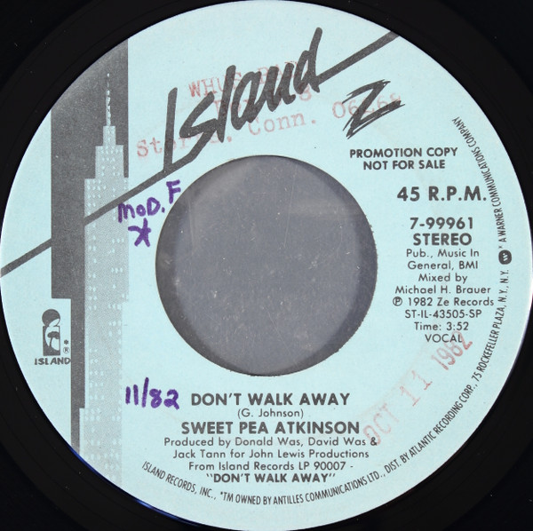 Sweet Pea Atkinson – Don't Walk Away (1982, SP - Specialty