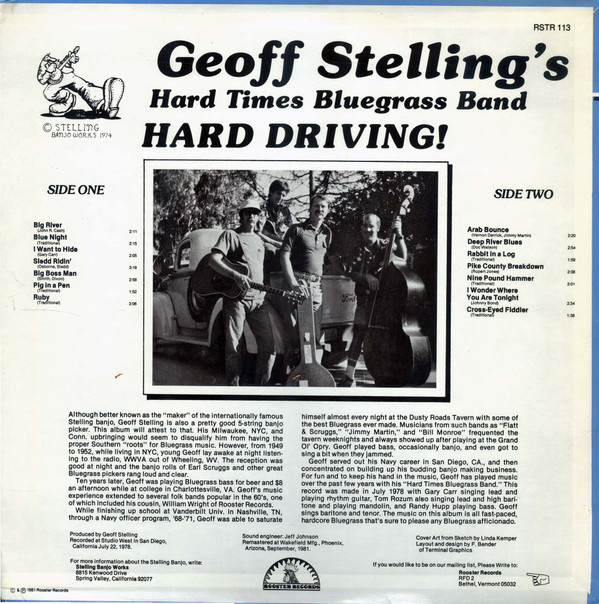 télécharger l'album Geoff Stelling's Hard Times Bluegrass Band - Hard Driving