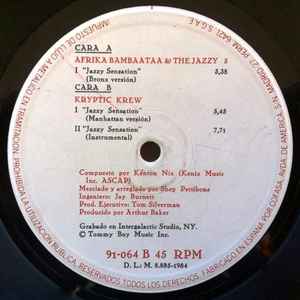 Afrika Bambaataa & The Jazzy 5 / The Kryptic Krew Featuring Tina B - Jazzy Sensation