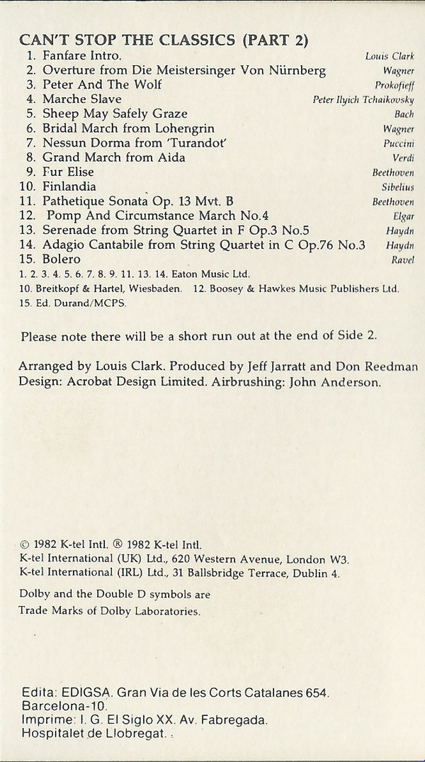 télécharger l'album Louis Clark Dirige La Royal Philharmonic Orchestra - Hooked On Classics 2 Cant Stop The Classics
