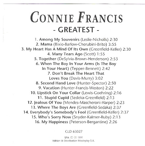 lataa albumi Connie Francis - Greatest