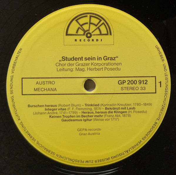 télécharger l'album Studentenchor Der Grazer Korporationen - Student Sein In Graz