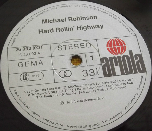 baixar álbum Michael Robinson - Hard Rollin Highway