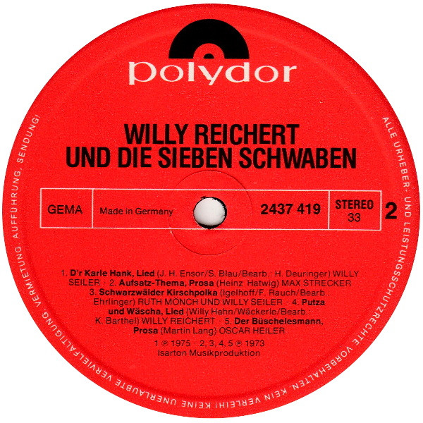 baixar álbum Willy Reichert Und Die Sieben Schwaben Walter Schultheiß, Max Strecker, Ruth Mönch Willy Seiler, Oscar Müller, Oscar Heiler, Werner Veidt - Lieder Und Geschichten Aus Dem Schwabenland