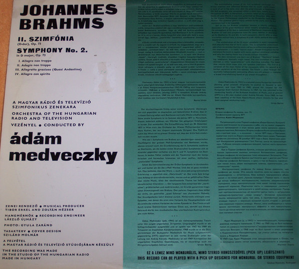 ladda ner album Brahms, Ádám Medveczky, Orchestra of the Hungarian Radio and Television - Symphony No 2