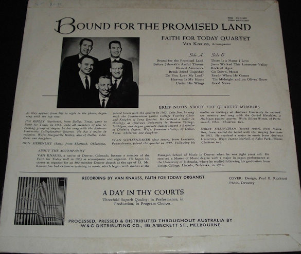 descargar álbum Faith For Today Quartet, Van Knauss - Bound For The Promised Land