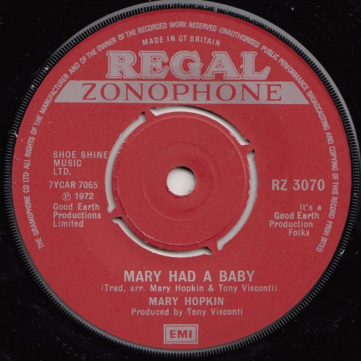 赤盤EP/メリー・ホプキン/いとしのベビー/MARY HOPKIN Mary Had A Baby