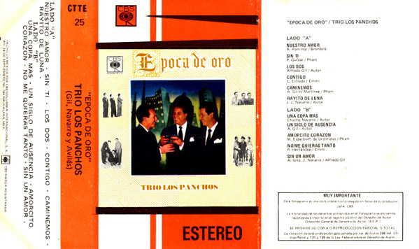 Trio Los Panchos – Epoca De Oro (1974, Cassette) - Discogs