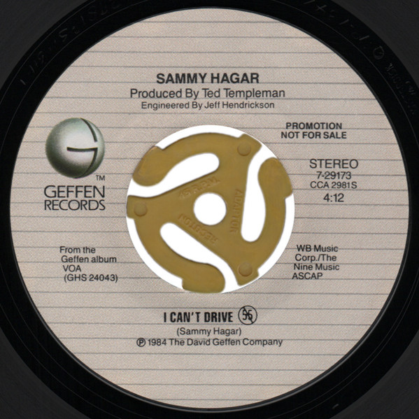 Sammy Hagar – I Can't Drive 55 (1984, Vinyl) - Discogs