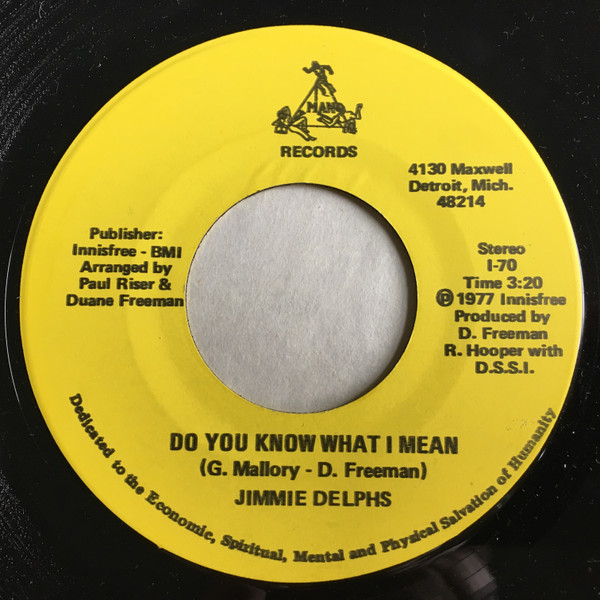 Jimmie Delphs – Do You Know What I Mean (1977, Vinyl) - Discogs