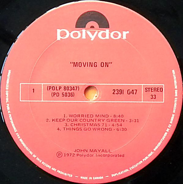 John Mayall - Moving On | Polydor (2391 047) - 3