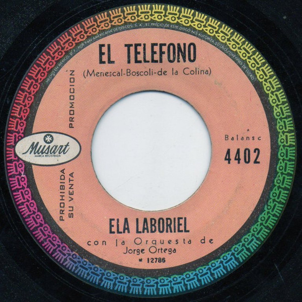 reflejar Ahuyentar termómetro Ela Laboriel Con La Orquesta De Jorge Ortega – El Telefono (1967, Vinyl) -  Discogs