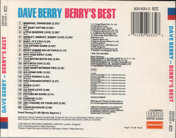 last ned album Dave Berry - Berrys Best