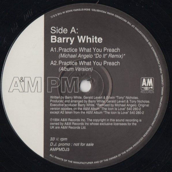 Barry White - Practice What You Preach (R 'n' B Mixes) | A&M PM (AMPMDJ3) - 3