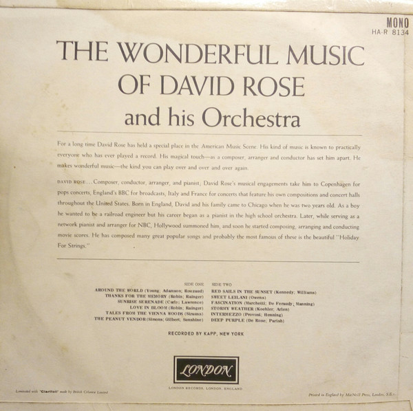 last ned album David Rose And His Orchestra - The Wonderful Music Of David Rose