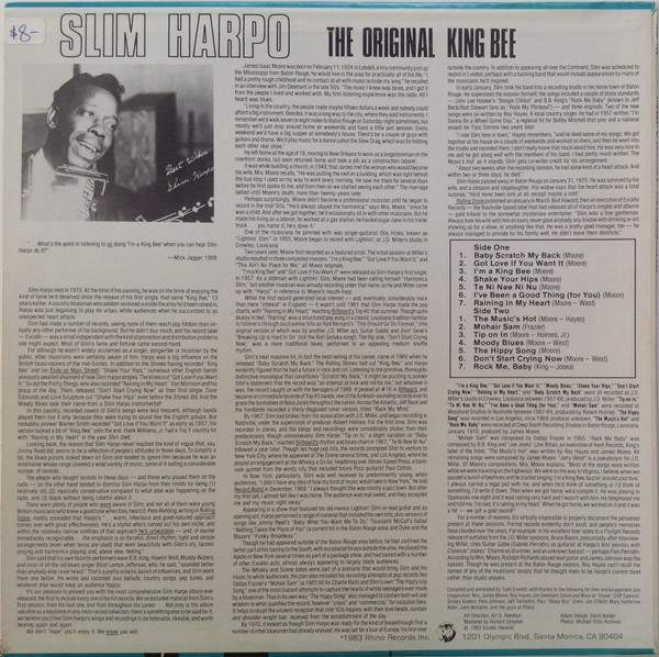 télécharger l'album Download Slim Harpo - The Best Of Slim Harpo The Original King Bee album