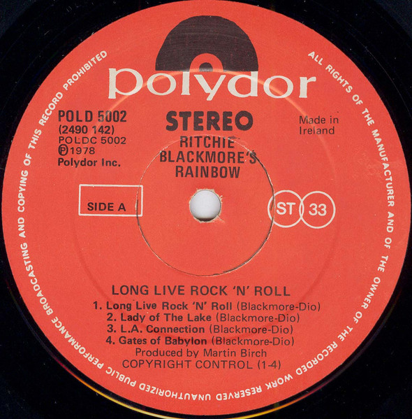 Rainbow - Long Live Rock 'N' Roll | Releases | Discogs