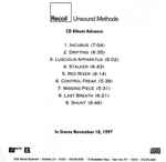 Cover of Unsound Methods, 1997, CD