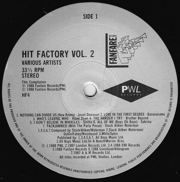 baixar álbum Various - Hit Factory 2 The Best Of Stock Aitken Waterman