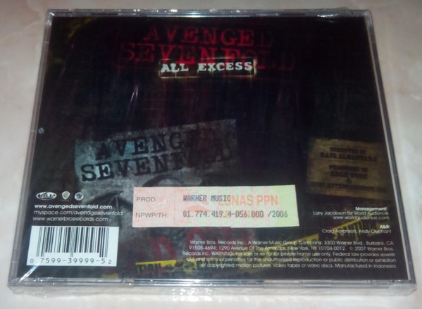 perdonado Centro comercial histórico Avenged Sevenfold – All Excess (2006, CD) - Discogs