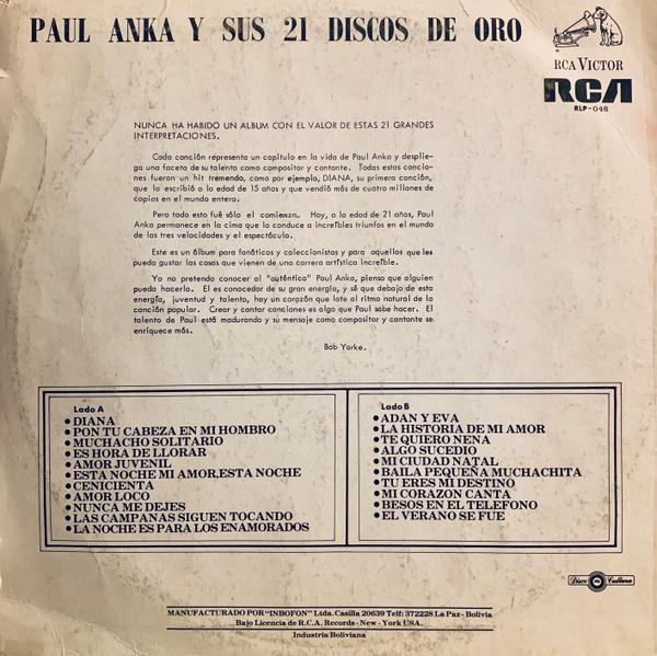 descargar álbum Paul Anka - Paul Ankas 21 Golden Hits Paul Anka Y Sus 21 Discos De Oro