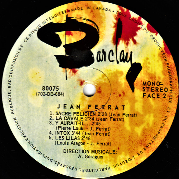 Jean Ferrat - Jean Ferrat | Barclay (80075) - 4