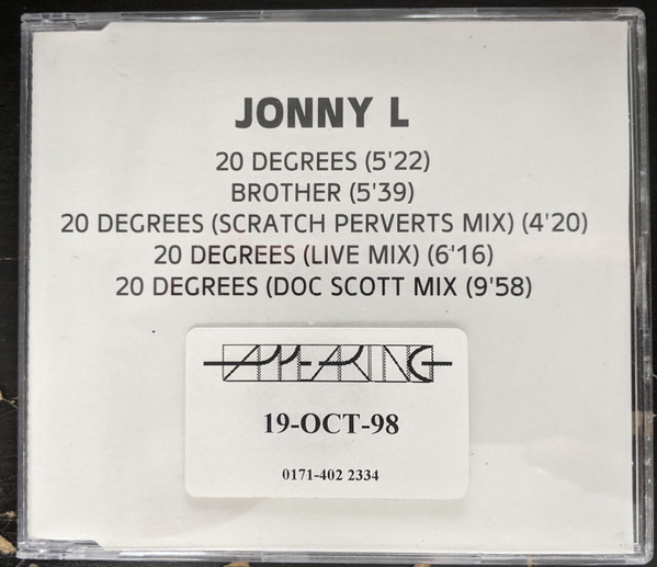 descargar álbum Jonny L - 20 Degrees