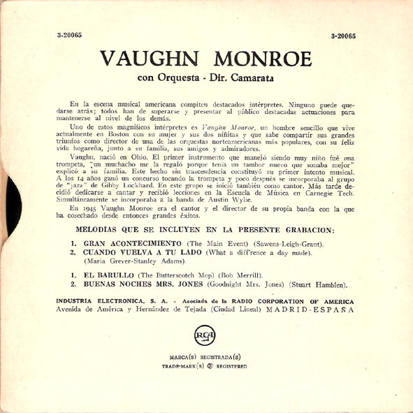 Album herunterladen Vaughn Monroe Con Su Orquesta - Vaughn Monroe Con Su Orquesta