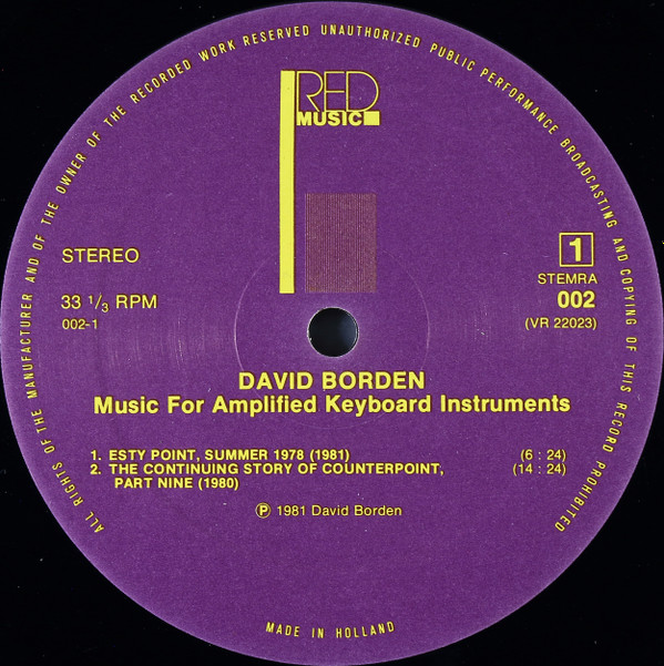 Album herunterladen David Borden - Music For Amplified Keyboard Instruments
