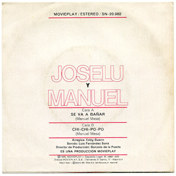 télécharger l'album Joselu Y Manuel - Se Va A Bañar
